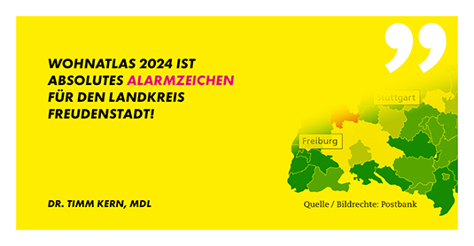 Wohnatlas 2024 - Prognose für Freudenstadt (Quelle: Postbank)