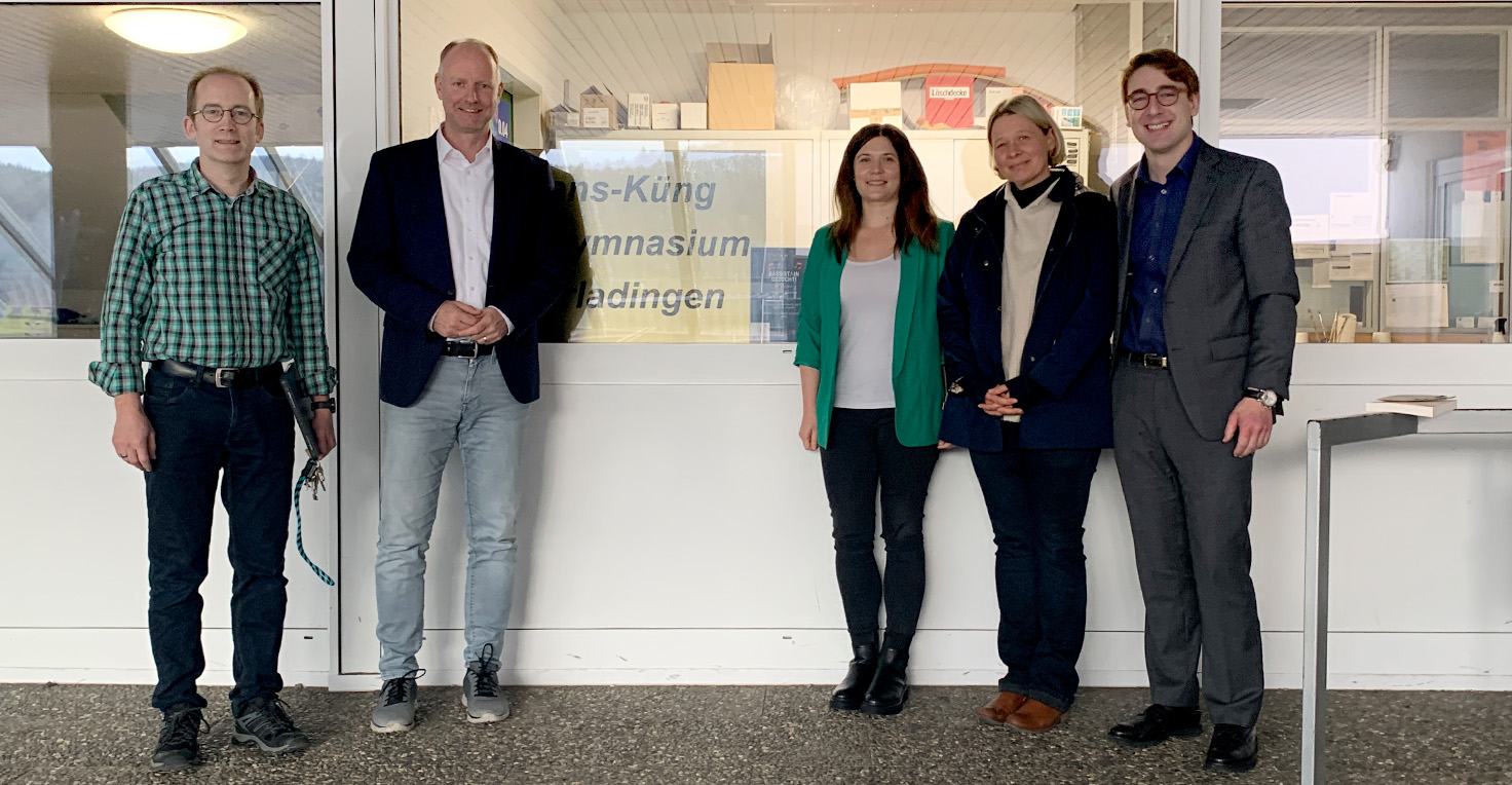 Mit Bürgermeister Davide Licht zu Besuch im Hans-Küng-Progymnasium Burladingen