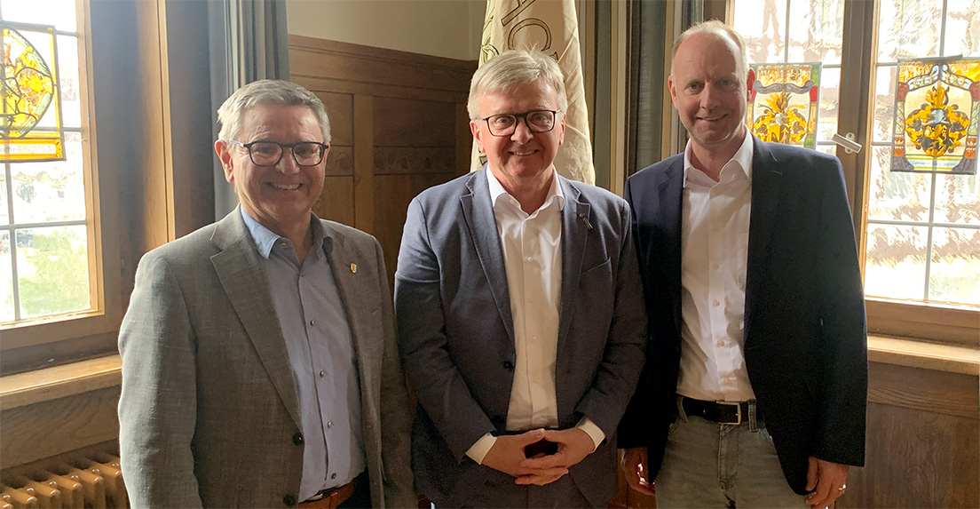 Rudi Fischer, Bürgermeister Elmar Rebmann, Timm Kern
