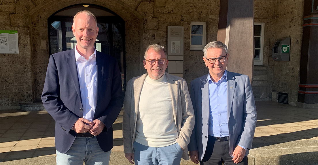 Timm Kern, Bürgermeister Mike Münzing, Rudi Fischer