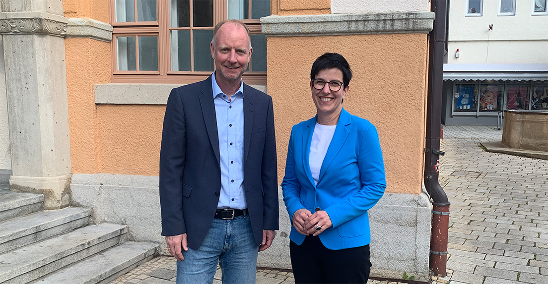 Timm Kern MdL, Oberbürgermeisterin Carmen Haberstroh (Metzingen)