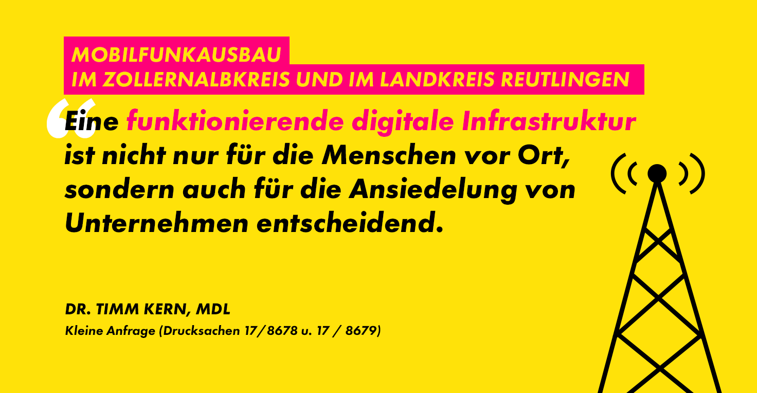 Kleine Anfragen zum Mobilfunk im Zollernalbkreis und im Landkreis Reutlingen - Dr. Timm Kern MdL