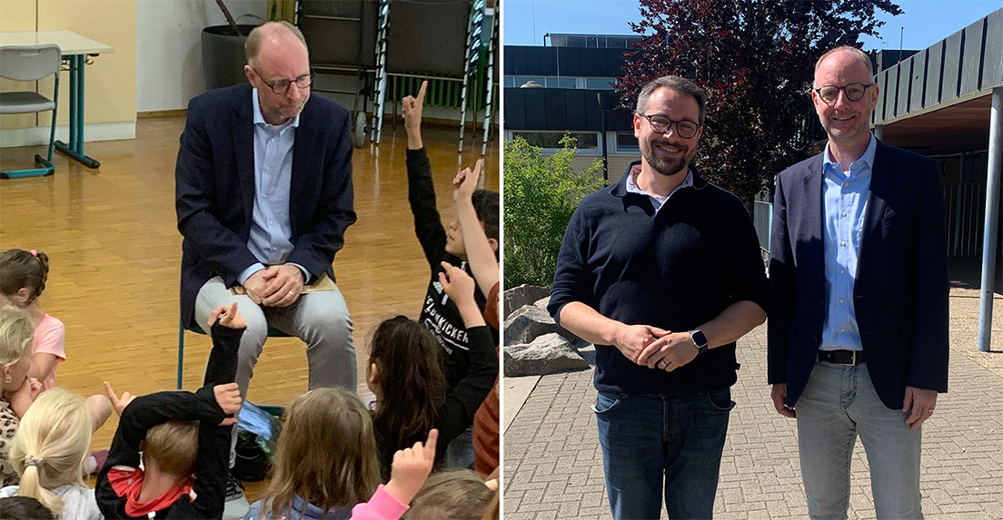Vorlesetag 2025 Grundschule Eutingen im Gäu, Klaus Kaiser und Timm Kern