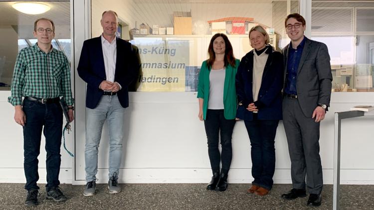 Mit Bürgermeister Davide Licht zu Besuch im Hans-Küng-Progymnasium Burladingen