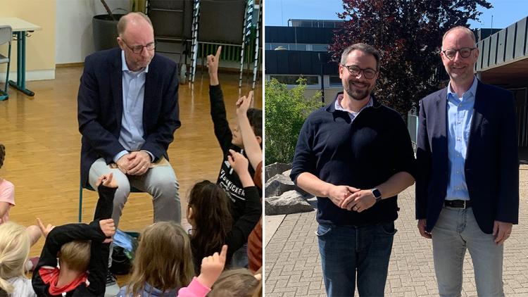 Vorlesetag 2025 Grundschule Eutingen im Gäu, Klaus Kaiser und Timm Kern
