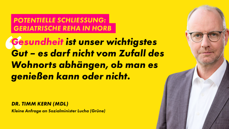 Kleine Anfrage zur möglichen Schließung der geriatrischen Rehabilitationsklinik in Horb am Neckar